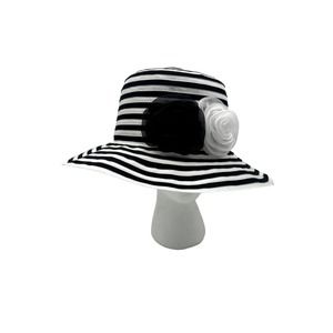Hats and Caps Black White Floral Sun Hat